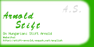 arnold stift business card